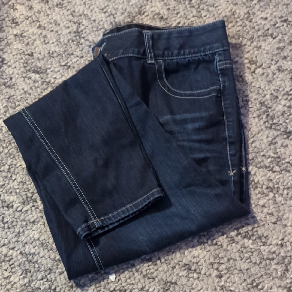 Lane Bryant Womens Deep Indigo Straight Jeans